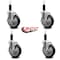Service Caster 5'' Black Poly Swivel 1-1/8'' Expanding Stem Caster Set with Brake, 4PK SCC-EX20S514-PPUB-BLK-TLB-118-4 - alternate 3